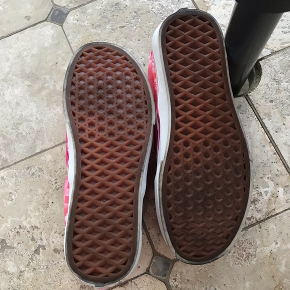 VANS Pink White Tie-Dye Slip-On Slide Tennis Shoes (Unisex) - Picture 9 of 10